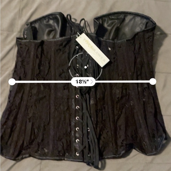 Daisy Corsets Top Drawer Black Underwire Sheer Lace Steel Boned Corset 4X NEW - Picture 7 of 7
